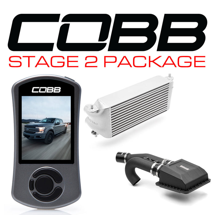 COBB Ford Stage 2 Power Package Silver (Factory Location Intercooler) with TCM F-150 Ecoboost 3.5L 2017-2019