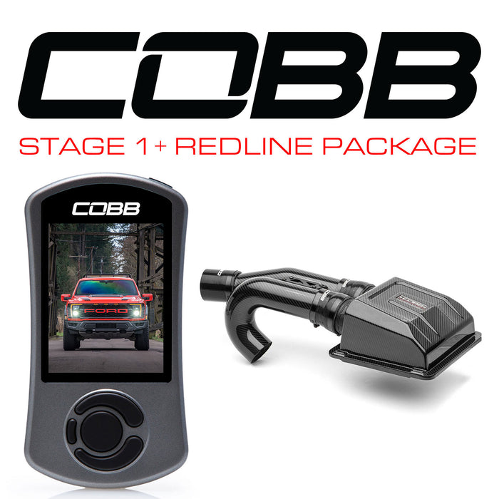 Cobb Stage 1+ Redline Carbon Fiber Intake Power Package Ford F-150 Raptor 2021-2023