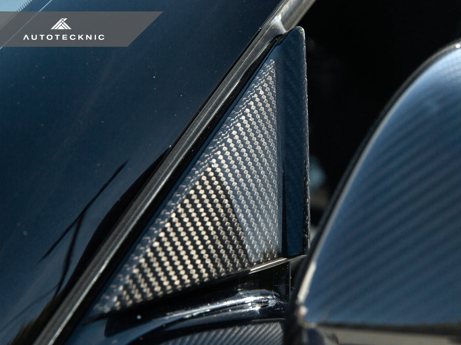 AutoTecknic Version III Dry Carbon Side Mirror Wind Deflector Set - A90 Supra 2020-Up