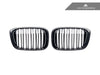 AutoTecknic Dual-Slats Gloss Black Front Grille Set - BMW G01 X3 | G02 X4 Pre-LCI