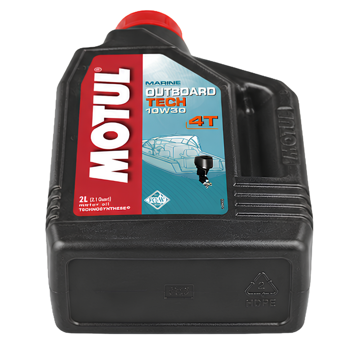 Motul Outboard Tech 4T 10W-30 Technosynthese Marine Engine Oil 2L Pack of 2