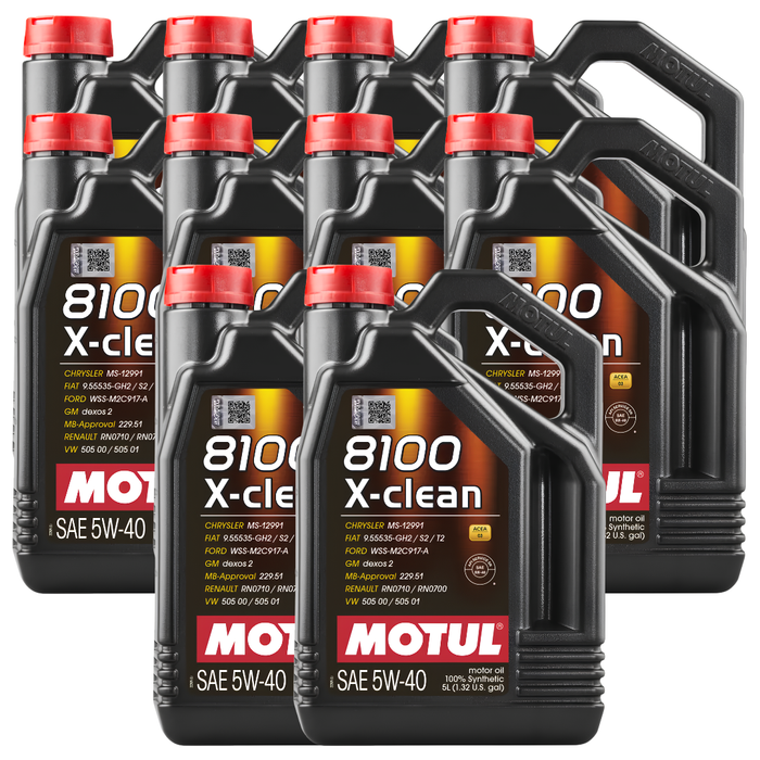 Motul 8100 X-CLEAN 5W-40 100% Synthetic ACEA C3 Engine Oil 5L Pack of 10