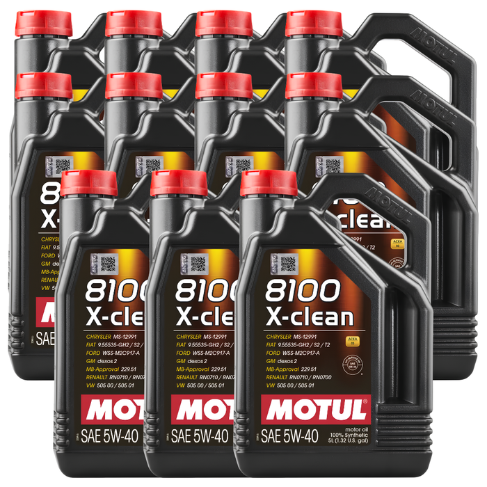 Motul 8100 X-CLEAN 5W-40 100% Synthetic ACEA C3 Engine Oil 5L Pack of 11