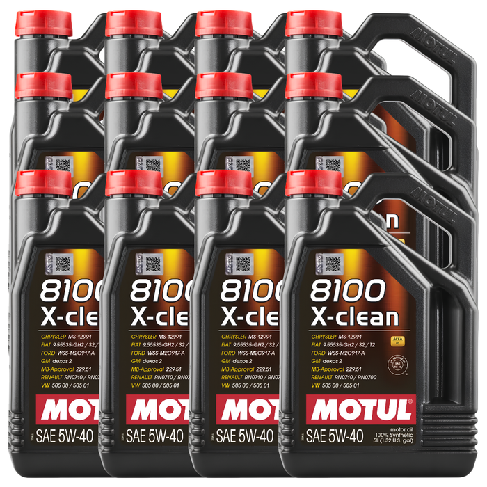 Motul 8100 X-CLEAN 5W-40 100% Synthetic ACEA C3 Engine Oil 5L Pack of 12