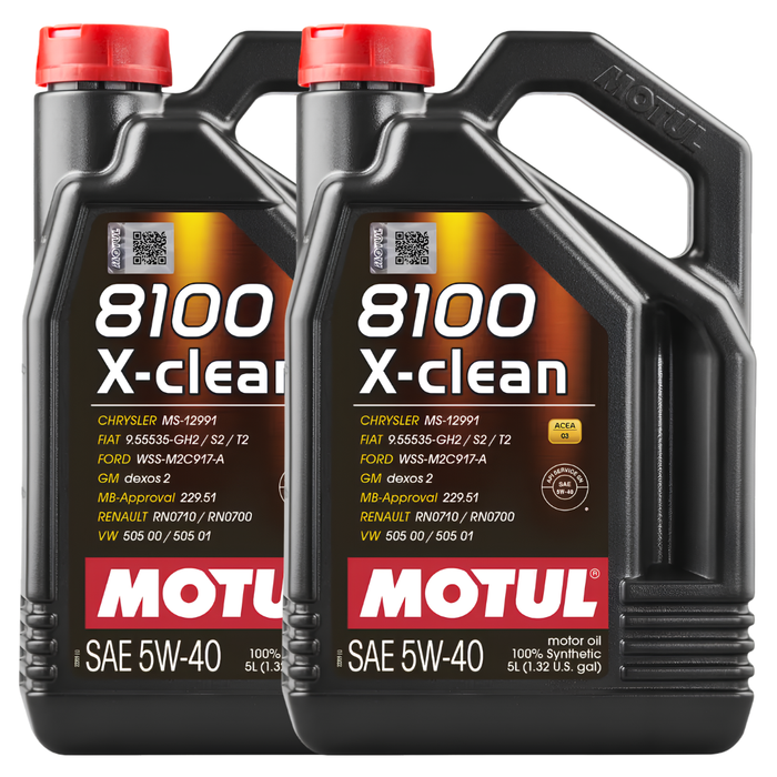 Motul 8100 X-CLEAN 5W-40 100% Synthetic ACEA C3 Engine Oil 5L Pack of 2