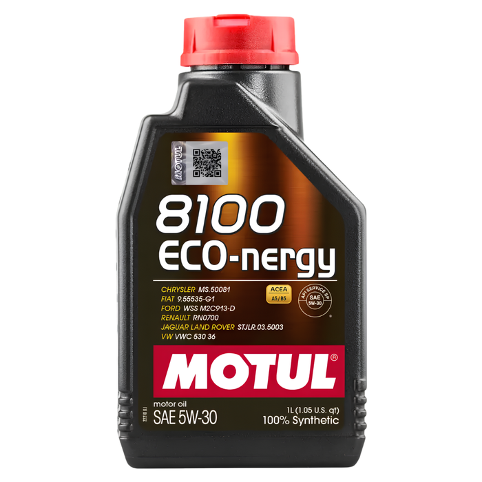 Motul 8100 ECO-NERGY 5W-30 100% Synthetic Fuel Economy Engine Oil 1L