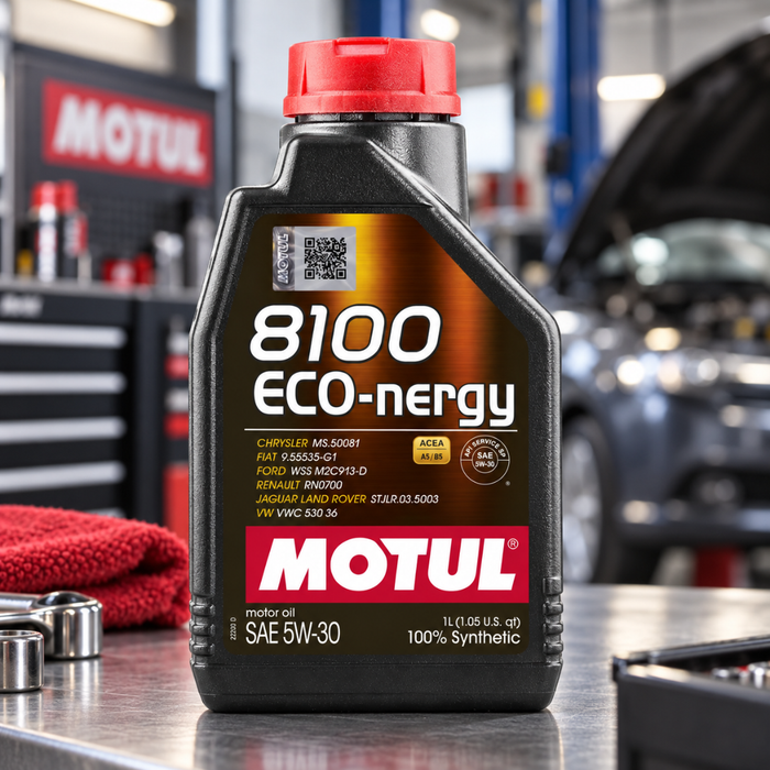 Motul 8100 ECO-NERGY 5W-30 100% Synthetic Fuel Economy Engine Oil 1L Pack of 2