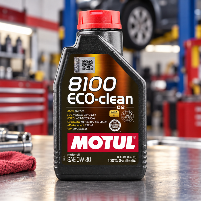 Motul 8100 ECO-CLEAN 0W-30 100% Synthetic Fuel Economy Engine Oil 1L Pack of 4