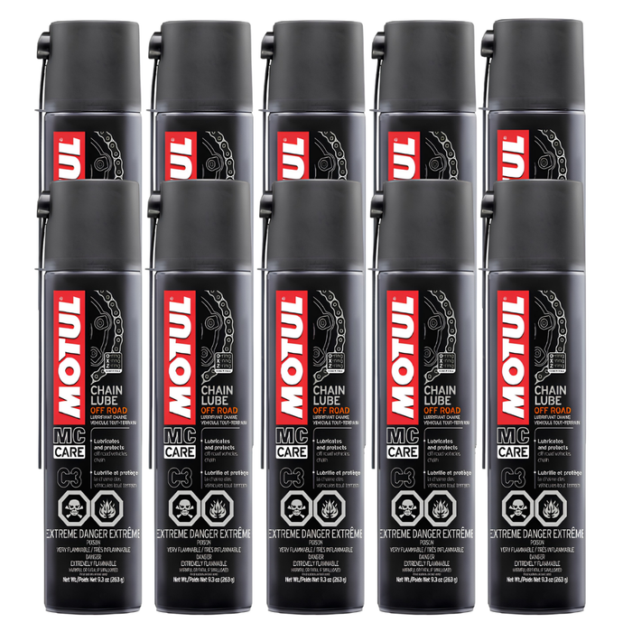 Motul MC Care C3 Chain Lube Off Road Motorcycle Chain Spray 400ml Pack of 10
