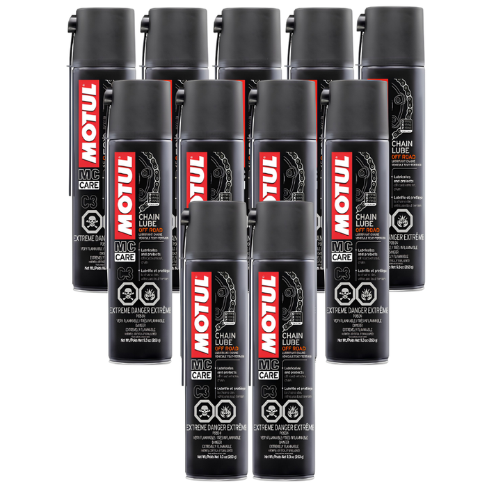 Motul MC Care C3 Chain Lube Off Road Motorcycle Chain Spray 400ml Pack of 11