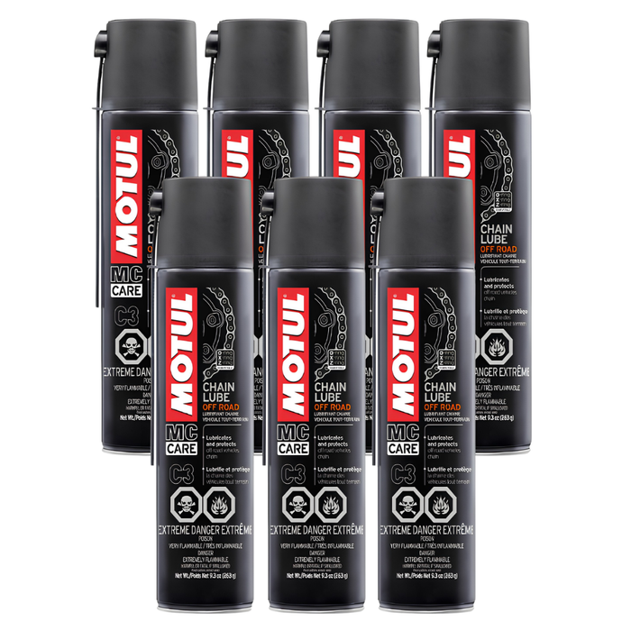 Motul MC Care C3 Chain Lube Off Road Motorcycle Chain Spray 400ml Pack of 7