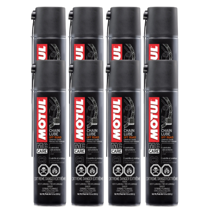 Motul MC Care C3 Chain Lube Off Road Motorcycle Chain Spray 400ml Pack of 8