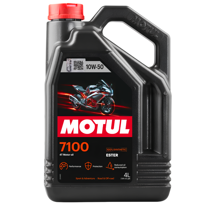 Motul 7100 10W-50 4T Synthetic Ester Motorcycle Engine Oil 4L