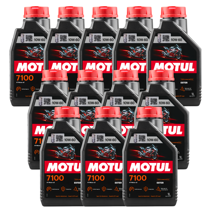 Motul 7100 10W-60 4T Full Synthetic Ester Motorcycle Oil 1L Pack of 12