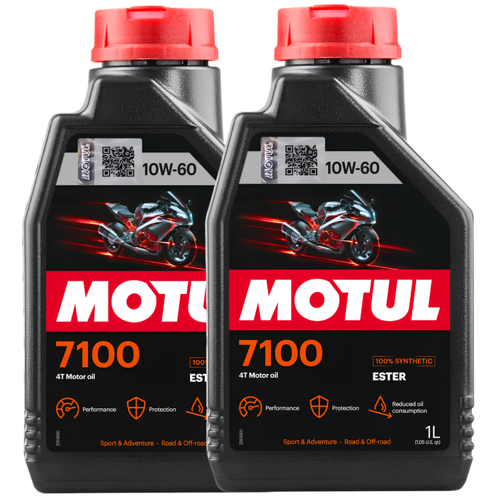 Motul 7100 10W-60 4T Full Synthetic Ester Motorcycle Oil 1L Pack of 2