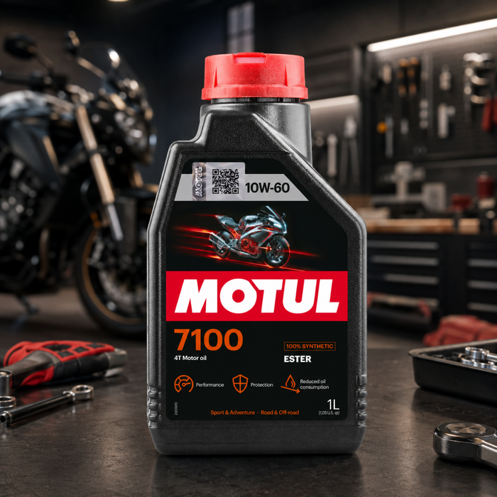 Motul 7100 10W-60 4T Full Synthetic Ester Motorcycle Oil 1L Pack of 8