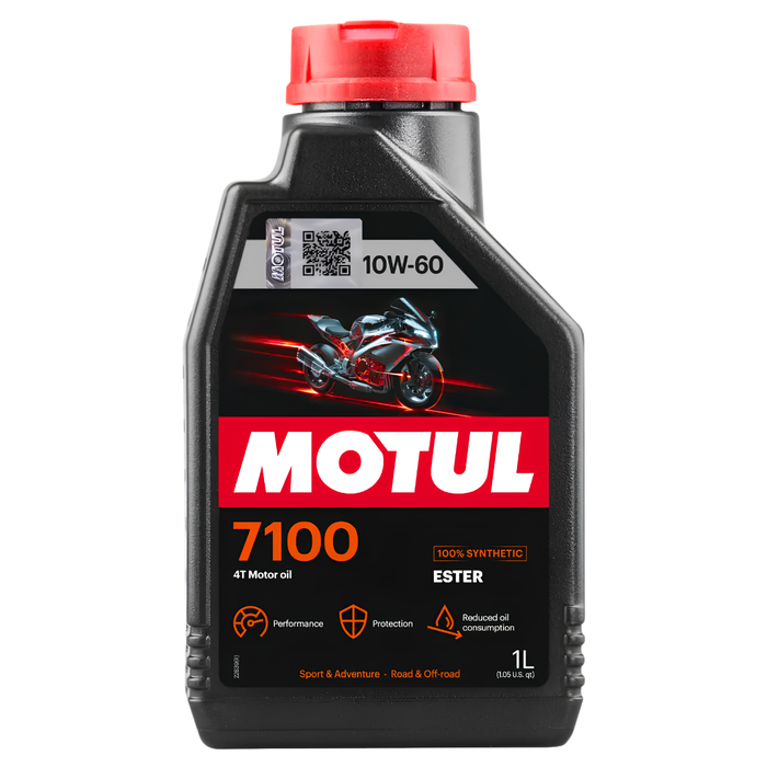Motul 7100 10W-60 4T Full Synthetic Ester Motorcycle Oil 1L Pack of 9