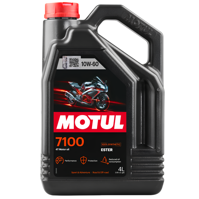 Motul 7100 10W-60 4T 100% Synthetic Ester Motorcycle Engine Oil 4L Pack of 2