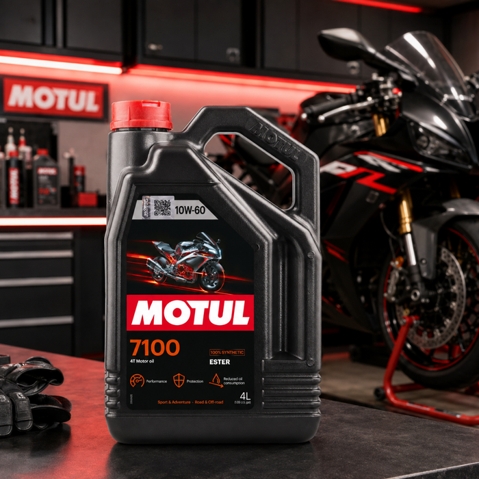Motul 7100 10W-60 4T 100% Synthetic Ester Motorcycle Engine Oil 4L Pack of 2