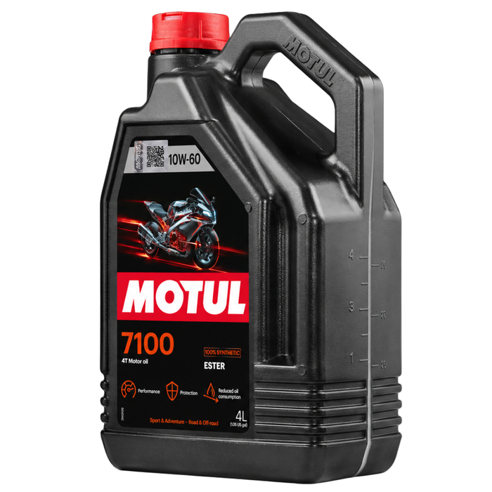 Motul 7100 10W-60 4T 100% Synthetic Ester Motorcycle Engine Oil 4L Pack of 4