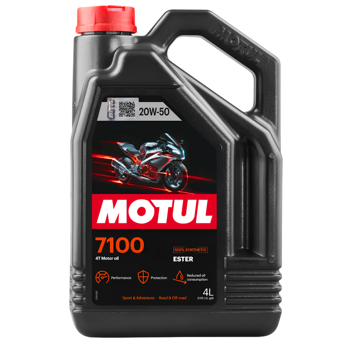 Motul 7100 20W-50 4T 100% Synthetic Ester Motorcycle Engine Oil 4L Pack of 3