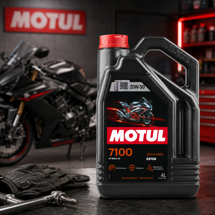 Motul 7100 20W-50 4T 100% Synthetic Ester Motorcycle Engine Oil 4L Pack of 4