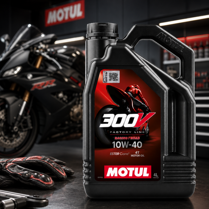 Motul 300V Road Racing 10W-40 4T Synthetic Motorcycle Oil 4L Pack of 2