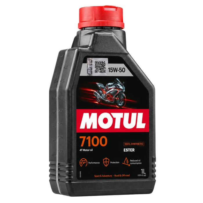Motul 7100 15W-50 4T 100% Synthetic Ester Motorcycle Engine Oil 1L