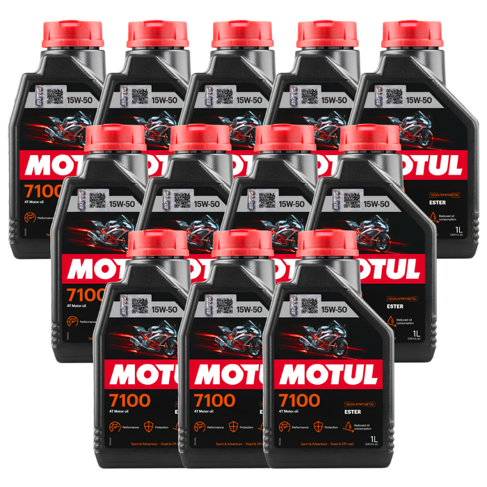 Motul 7100 15W-50 4T 100% Synthetic Ester Motorcycle Engine Oil 1L Pack of 12