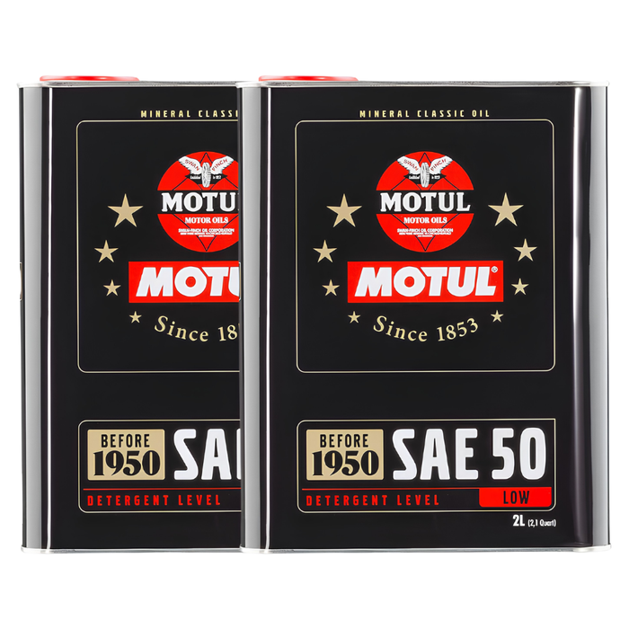Motul Classic SAE 50 Mineral Monograde Vintage Engine Oil 2 Liter Pack of 2