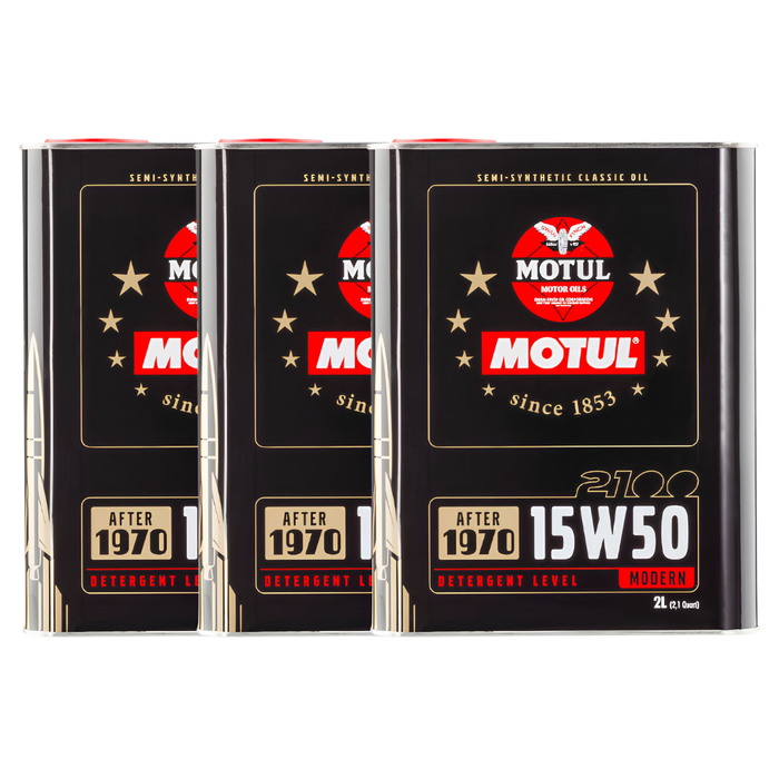 Motul Classic 2100 15W-50 Semi-Synthetic Classic Engine Oil 2 Liter Pack of 3