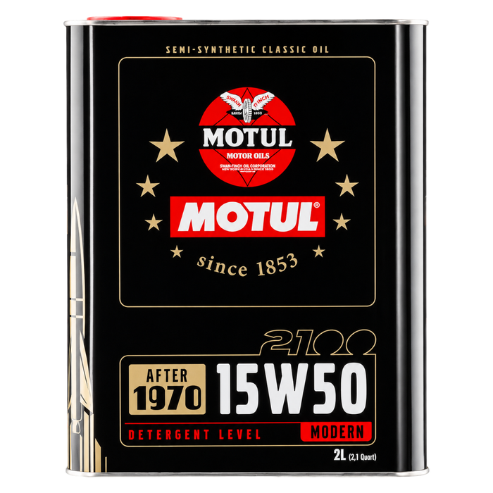 Motul Classic 2100 15W-50 Semi-Synthetic Classic Engine Oil 2 Liter Pack of 4