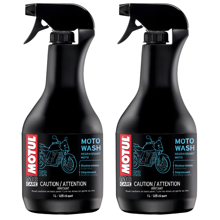 Motul MC Care E2 Moto Wash Biodegradable Motorcycle Cleaner & Degreaser 1L Pack of 2