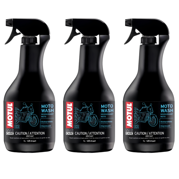 Motul MC Care E2 Moto Wash Biodegradable Motorcycle Cleaner & Degreaser 1L Pack of 3