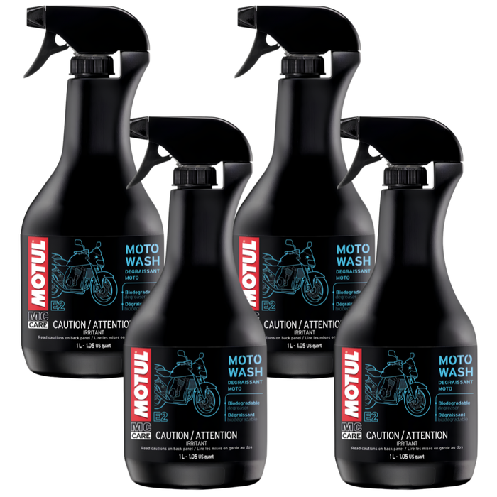 Motul MC Care E2 Moto Wash Biodegradable Motorcycle Cleaner & Degreaser 1L Pack of 4