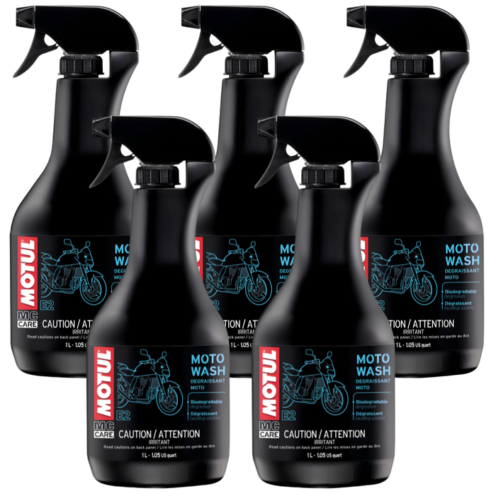 Motul MC Care E2 Moto Wash Biodegradable Motorcycle Cleaner & Degreaser 1L Pack of 5