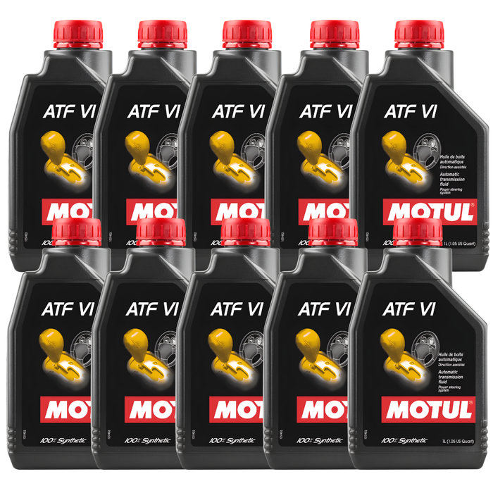 Motul ATF VI 100% Synthetic Low-Viscosity Automatic Transmission Fluid 1L Pack of 10