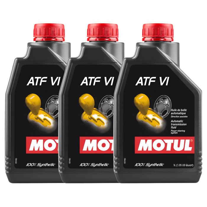 Motul ATF VI 100% Synthetic Low-Viscosity Automatic Transmission Fluid 1L Pack of 3