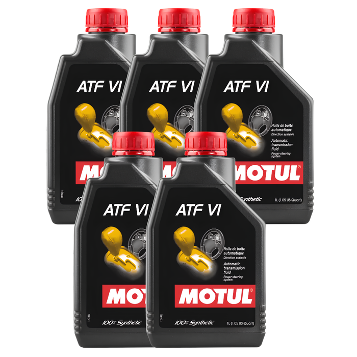 Motul ATF VI 100% Synthetic Low-Viscosity Automatic Transmission Fluid 1L Pack of 5