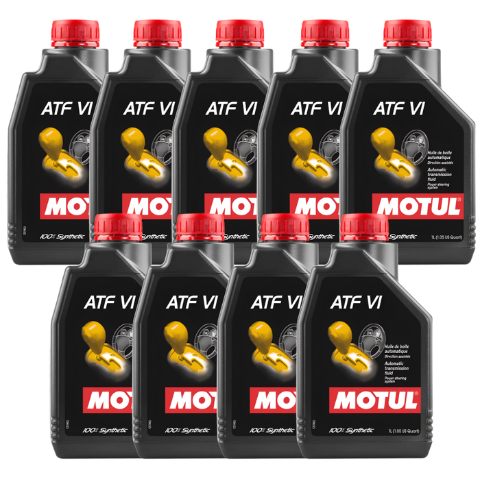 Motul ATF VI 100% Synthetic Low-Viscosity Automatic Transmission Fluid 1L Pack of 9