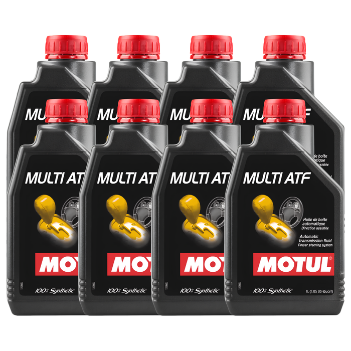 Motul Multi ATF 100% Synthetic Automatic Transmission & Power Steering Fluid 1L Pack of 8
