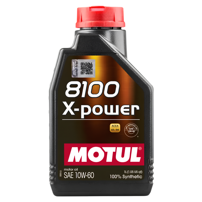Motul 8100 X-POWER 10W-60 100% Synthetic High Performance Engine Oil 1L Pack of 2