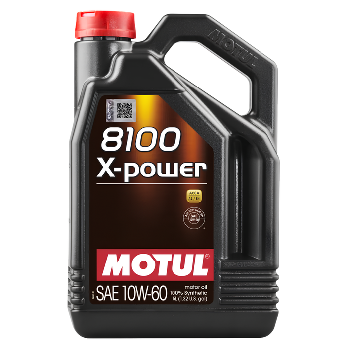 Motul 8100 X-POWER 10W-60 100% Synthetic High Performance Engine Oil 5L Pack of 4