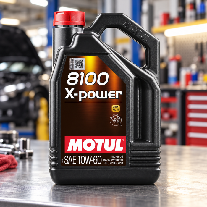 Motul 8100 X-POWER 10W-60 100% Synthetic High Performance Engine Oil 5L Pack of 4