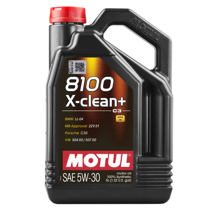 Motul 8100 X-CLEAN+ 5W-30 Full Synthetic Mid-SAPS Engine Oil 5 Liter