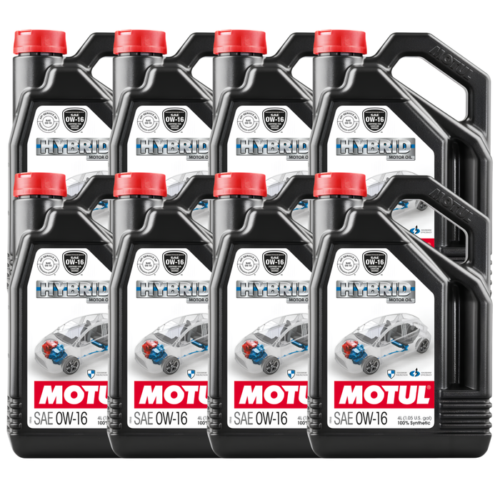 Motul Hybrid 0W-16 100% Synthetic Fuel Economy Hybrid Engine Oil 4L Pack of 8