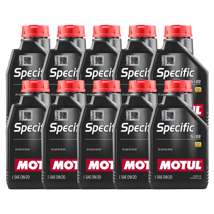 Motul Specific 5122 0W-20 100% Synthetic Fuel Economy JLR Engine Oil 1L Pack of 10