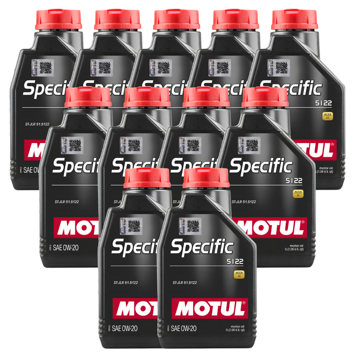 Motul Specific 5122 0W-20 100% Synthetic Fuel Economy JLR Engine Oil 1L Pack of 11