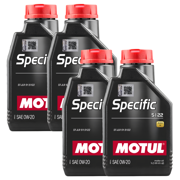 Motul Specific 5122 0W-20 100% Synthetic Fuel Economy JLR Engine Oil 1L Pack of 4