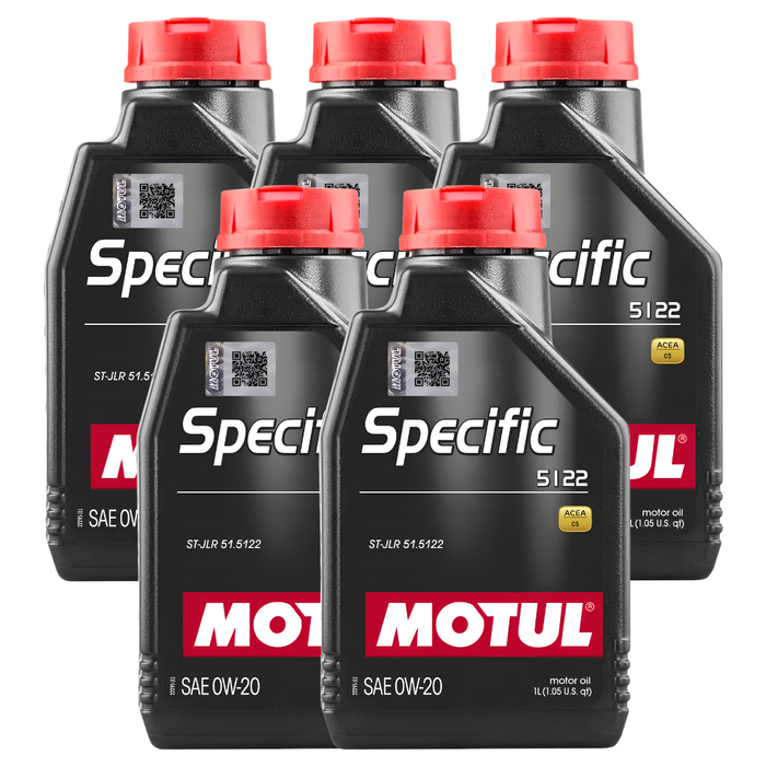 Motul Specific 5122 0W-20 100% Synthetic Fuel Economy JLR Engine Oil 1L Pack of 5